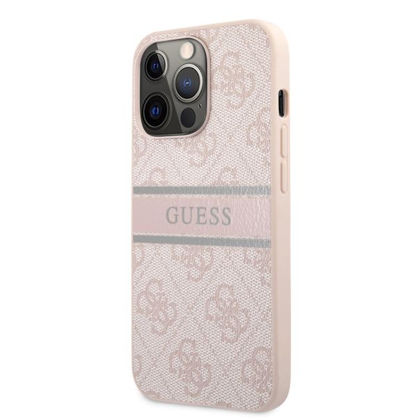 LICENSED GUESS GUESS Futrola za iPhone 14 Pro PU 4G STRIPE PINK - GUHCP14L4GDPI