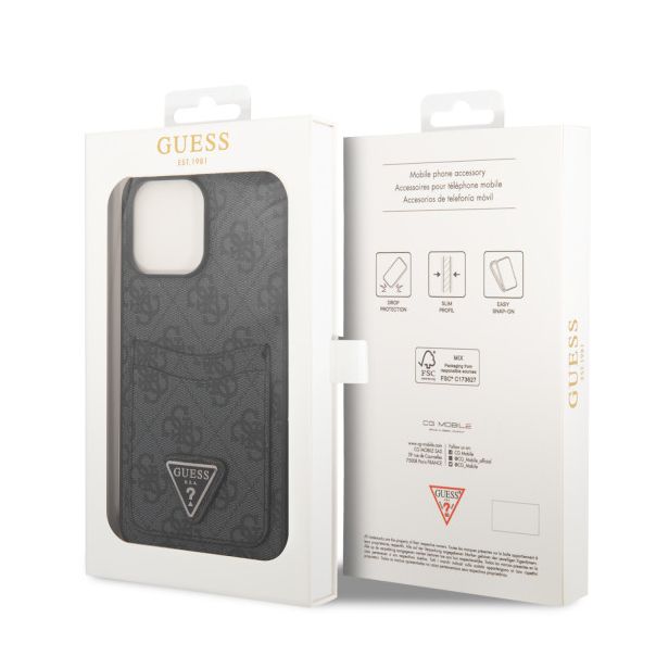LICENSED GUESS GUESS Futrola za iPhone 14 Pro Max 4G DOUBLE CARD TRIANGLE BLACK - GUHCP14XP4TPK