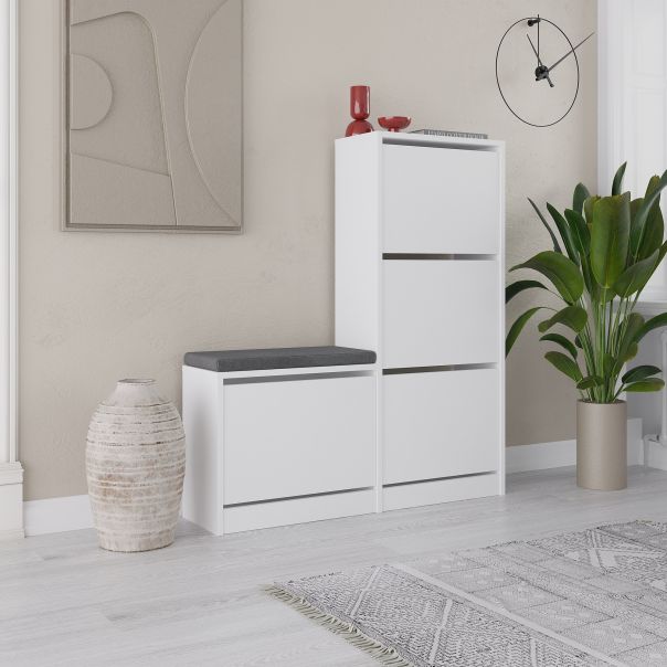 HANAH HOME Cipelarnik Dude, bela - 779HMS4115