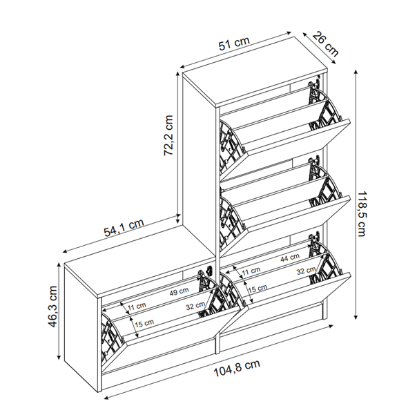 HANAH HOME Cipelarnik Dude, bela - 779HMS4115