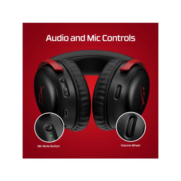 HYPERX Bežične gaming slušalice Cloud III Core, crna/crvena - 77Z46AA