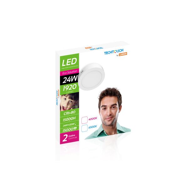 TECHTOUCH Nadgradni okrugli LED panel 24W 6500K 1920lm - LX2021153