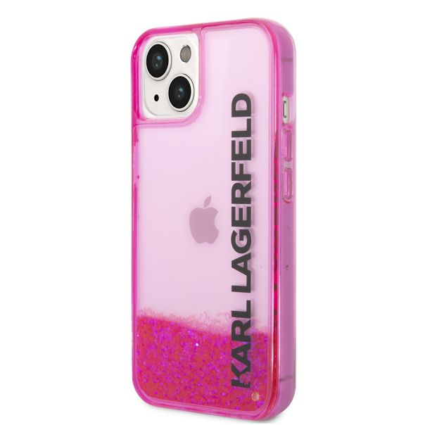 LICENSED KARL LAGERFELD Karl Lagerfeld Futrola za iPhone 14 LIQ. GLITTER ELONG PINK - KLHCP14SLCKVF