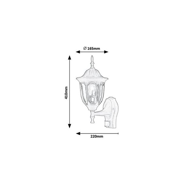 Rabalux Spoljna zidna rasveta Milano E27 1x MAX 60W mat crno (7837) - 7837