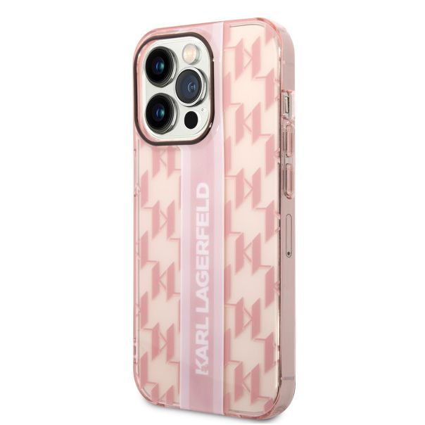 LICENSED KARL LAGERFELD Karl Lagerfeld Futrola za iPhone 14 Pro Max MONO VERTICAL STRIPE PINK - KLHCP14XHKLSPCP