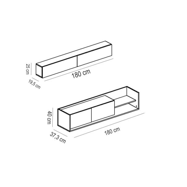 HANAH HOME TV komoda Kale, bela/braon - 788DEC3047