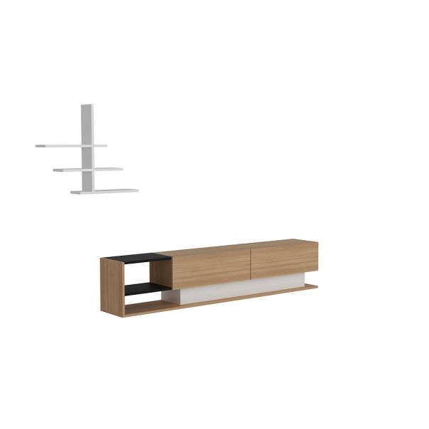 HANAH HOME TV komoda Liza, svetlobraon/bela - 788DEC3052