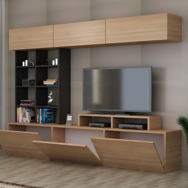 HANAH HOME TV komoda Sasa, braon/crna - 788DEC3088