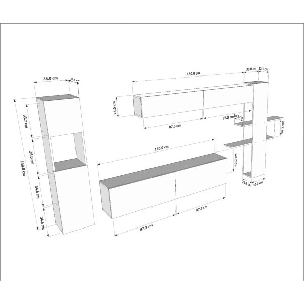 HANAH HOME TV komoda Maxi, bela - 788DEC3093
