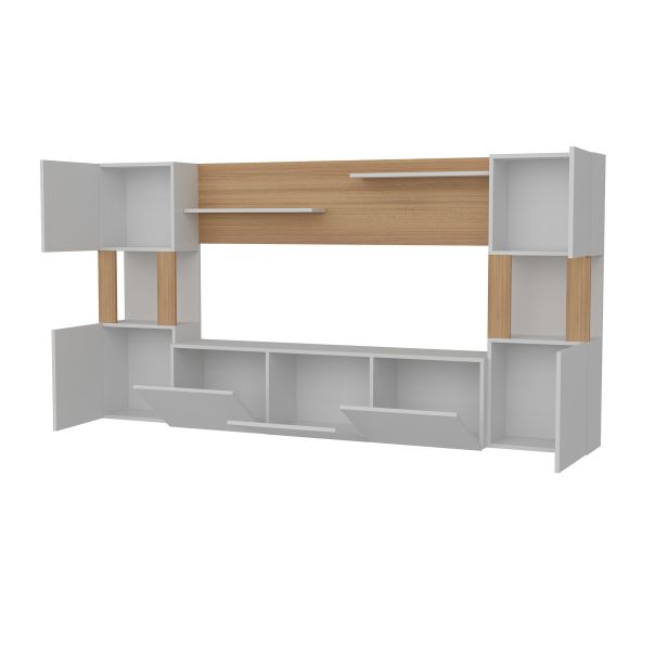 HANAH HOME TV komoda Lore, bela/svetlobraon - 788DEC3094