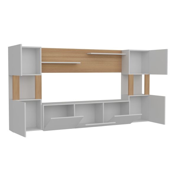 HANAH HOME TV komoda Lore, bela/svetlobraon - 788DEC3094