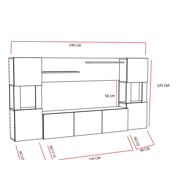 HANAH HOME TV komoda Lore, bela/svetlobraon - 788DEC3094