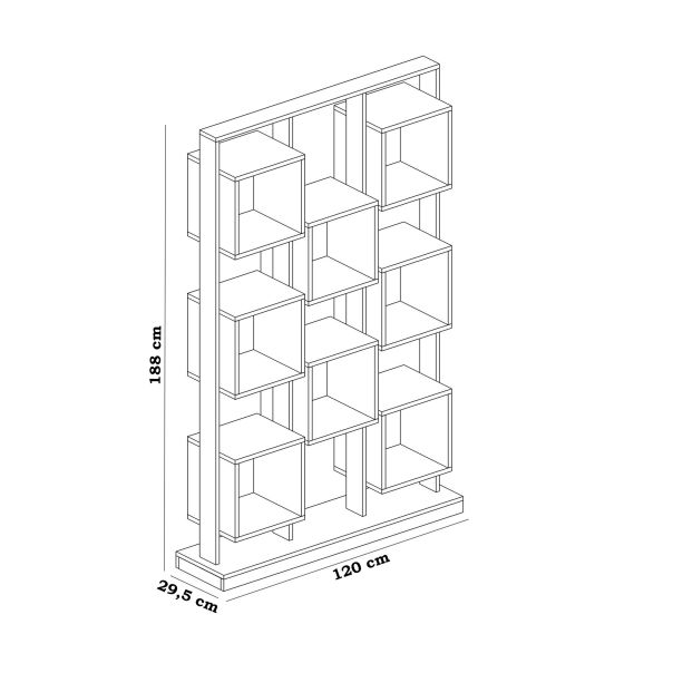 HANAH HOME Polica za knjige Edge, crna/bela - 788DEC3604