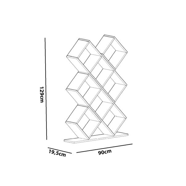 HANAH HOME Polica za knjige Kumsal, bela - 788DEC3605