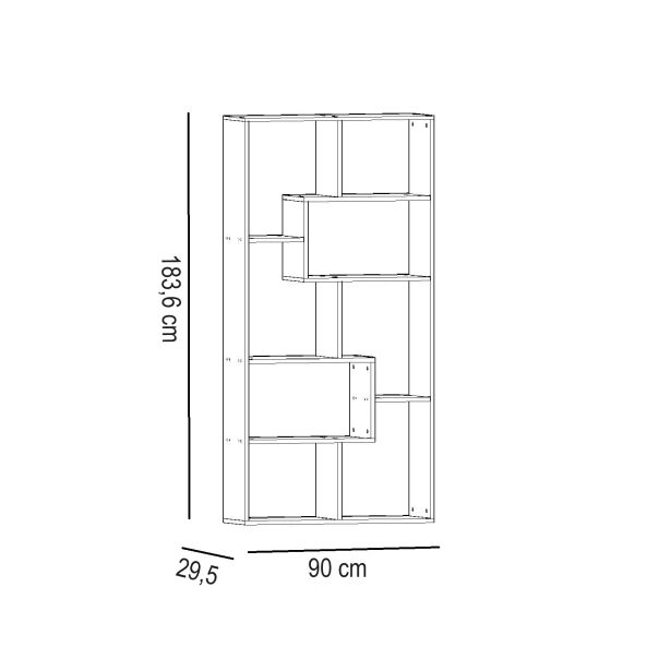 HANAH HOME Polica za knjige Zep, bela - 788DEC3612