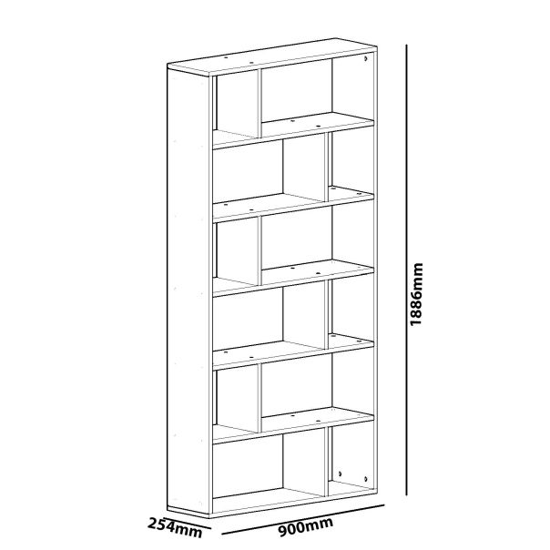 HANAH HOME Polica za knjige Forma, bela - 788DEC3615