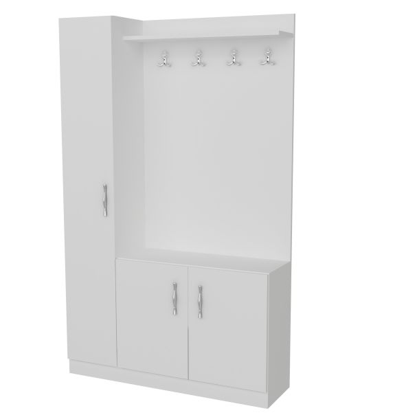 HANAH HOME Ormar za predsoblje sa čivilukom Naturel, bela - 788DEC4001