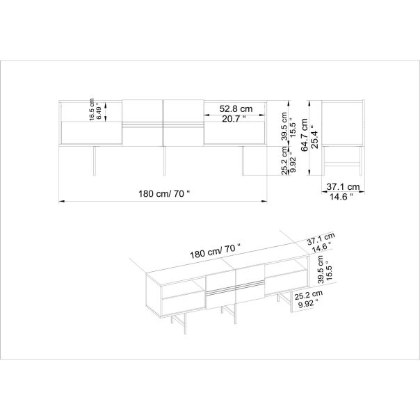 HANAH HOME TV komoda Derin, crna - 788DEC4012