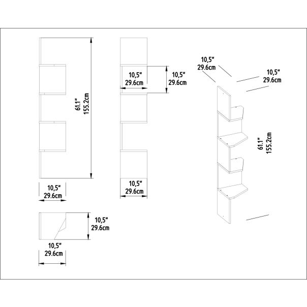 HANAH HOME Zidna polica Desaldo, bela - 788DEC4013