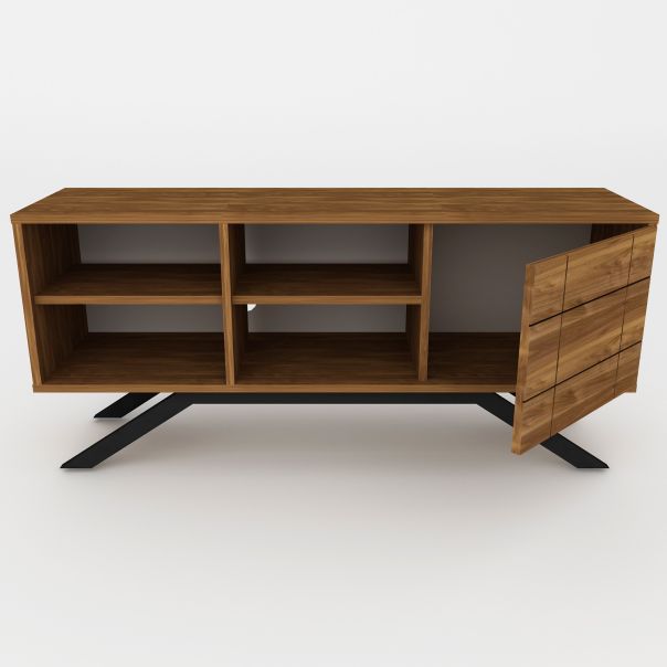 HANAH HOME TV komoda North, crna/braon - 788DEC4036