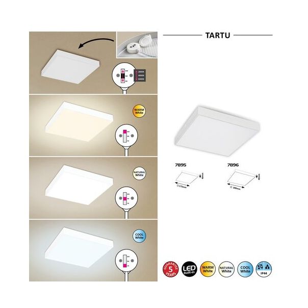 Rabalux Spoljna plafonska rasveta Tartu LED 24W mat belo (7896) - 7896