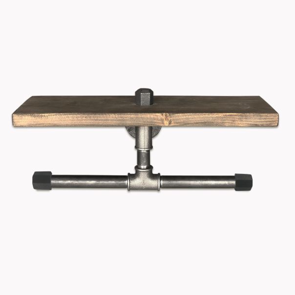 HANAH HOME Zidna polica za kupatilo Boruraf030, braon/crna - 792EVL1716