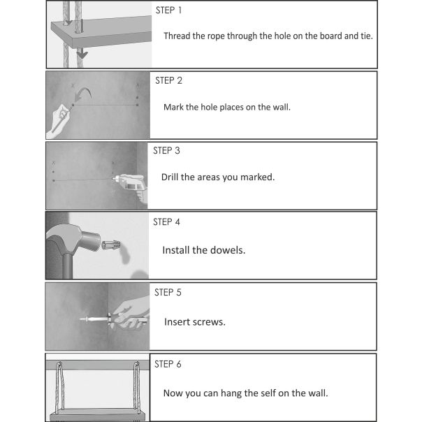 HANAH HOME Zidna polica Aa035, braon - 792EVL1750
