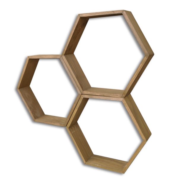 HANAH HOME Zidna polica Hex001, drvo - 792EVL1792