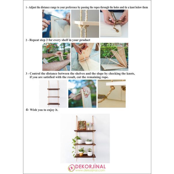 HANAH HOME Zidna polica Aa042 v2, braon - 792EVL1809