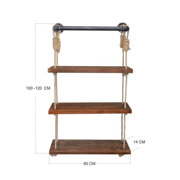 HANAH HOME Zidna polica Gar005, braon - 792EVL2667