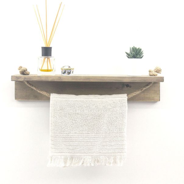 HANAH HOME Zidna kupatilska polica Aa125, braon - 792EVL2827