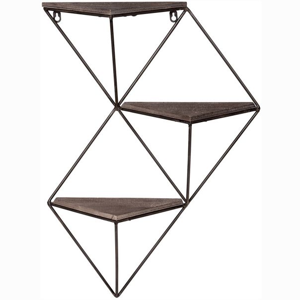 HANAH HOME Zidna polica Wr044, braon/crna - 792EVL2866