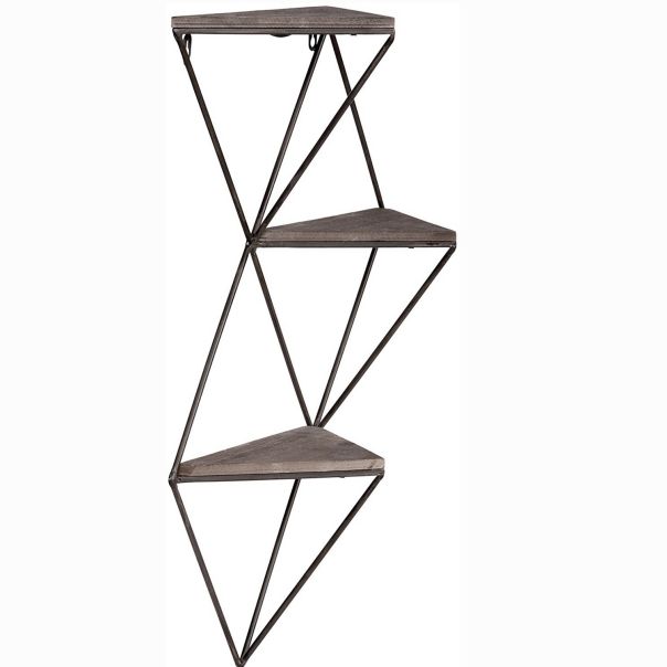 HANAH HOME Zidna polica Wr044, braon/crna - 792EVL2866