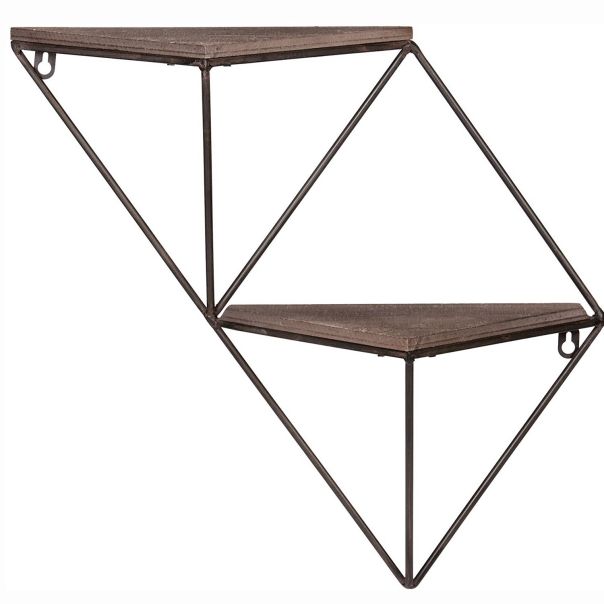 HANAH HOME Zidna polica Wr045, braon/crna - 792EVL2867