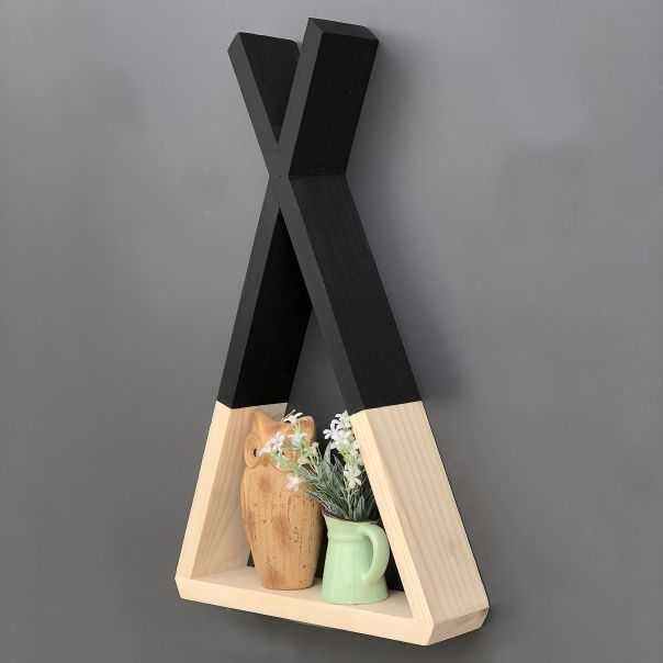 HANAH HOME Zidna polica Raf139, crna/bela - 792EVL2908