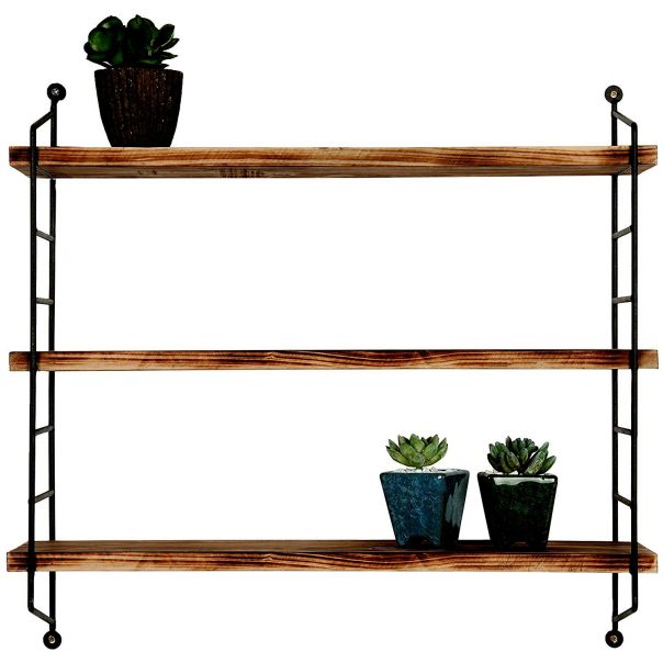 HANAH HOME Zidna polica Wr088, braon/crna - EP2799457