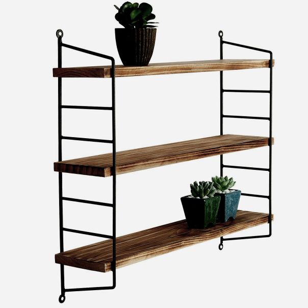 HANAH HOME Zidna polica Wr088, braon/crna - EP2799457