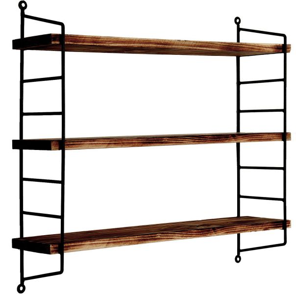 HANAH HOME Zidna polica Wr088, braon/crna - EP2799457