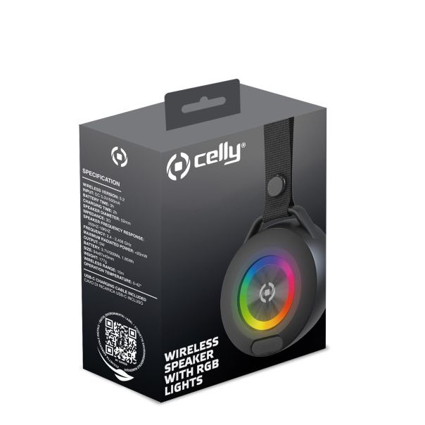 CELLY Bežični Bluetooth zvučnik Lightbeat, crna - LIGHTBEATBK