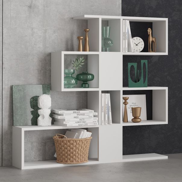 HANAH HOME Polica za knjige Karlin, bela - 793ELG3602