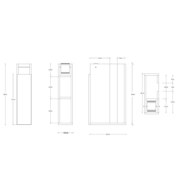 HANAH HOME Ormarić za kupatilo Paper, bela - 793ELG3907
