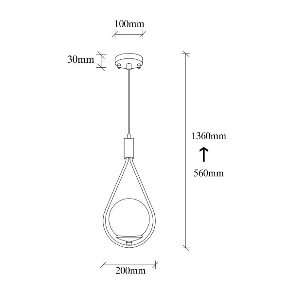 OPVIQ Visilica GMN-00008, crna/bela - EP3008870