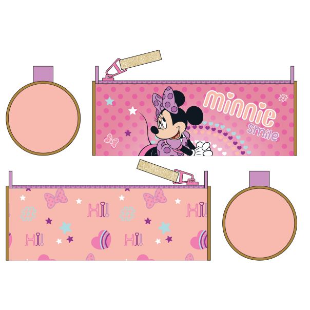 VADOBAG Okrugla prazna pernica Minnie Mouse I like smiles, roze - 76089