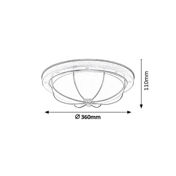 Rabalux Plafonjera Sudan E27 2x MAX 40W bronzana (7995) - 7995