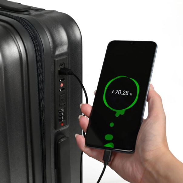 TRIPMATES ručni kofer (kabinski) 55 cm + gratis organizator za dokumenta - Crna - R0061-1