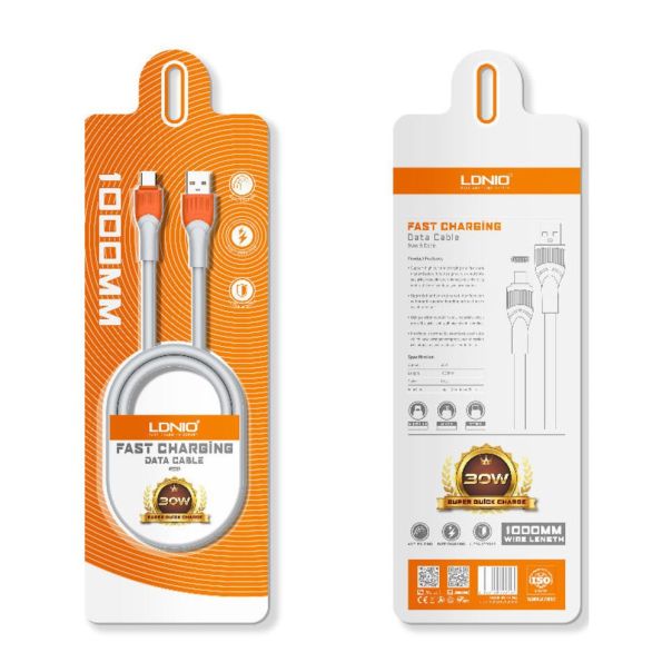 Data kabl LDNIO LS601 30W Fast Type C sivi 1m - 204558