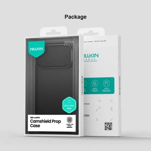 Maska za iPhone 17 Pro Max 6.9 crna (transparent kamera) Nillkin CamShield Prop - 224025