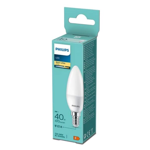 PHILIPS PS802 LED sijalica 4,9W (40W) B35 E14 WW 2700K FR ND 1PF/6-DISC - PS802