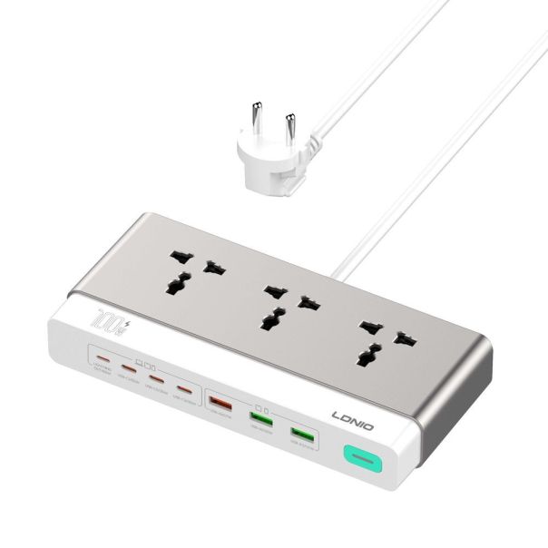 Produzni kabl LDNIO SC3 10-IN-1 3 uticnice 4xPD 3xUSB GaN 65W Total Power 100W 2m - EP3199283