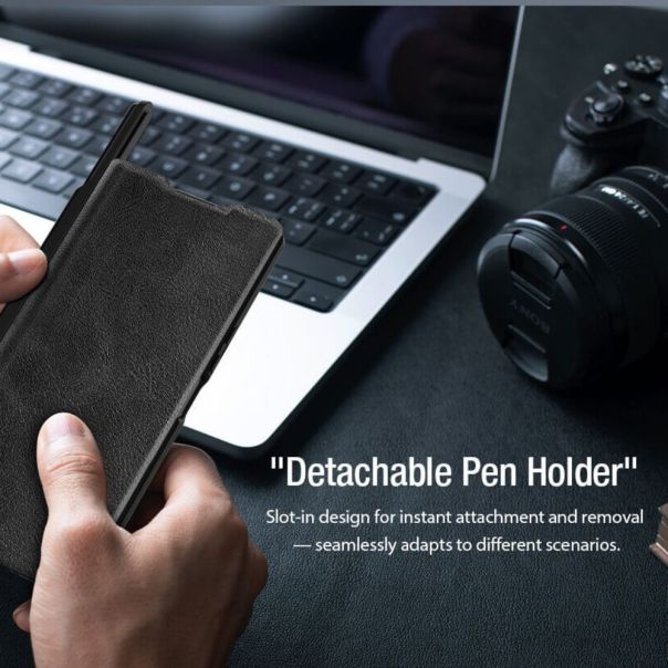 Maska za Samsung F966B Galaxy Z Fold 7 crna (with pen) Nillkin Qin Pro Leather - 222967-1